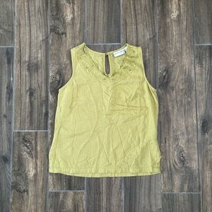 Green v-neck tank top